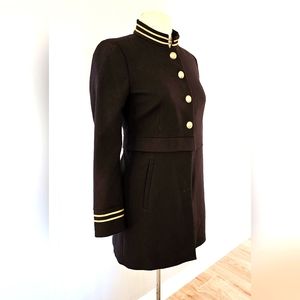 ZARA Navy Blue & Gold, Glen 534  Military Style Blazer, Size Large NEW WITH TAGS